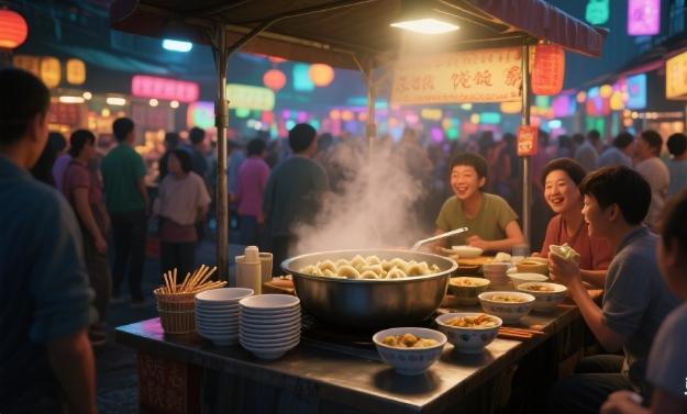 夜市深處的餛飩攤