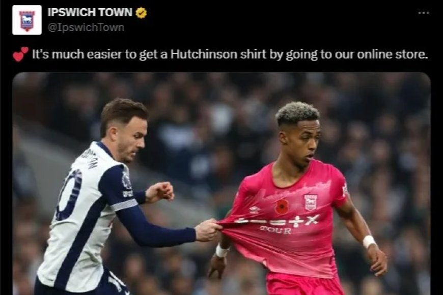 Ipswich make cheeky joke at James Maddison’s expense after shock win over Tottenham