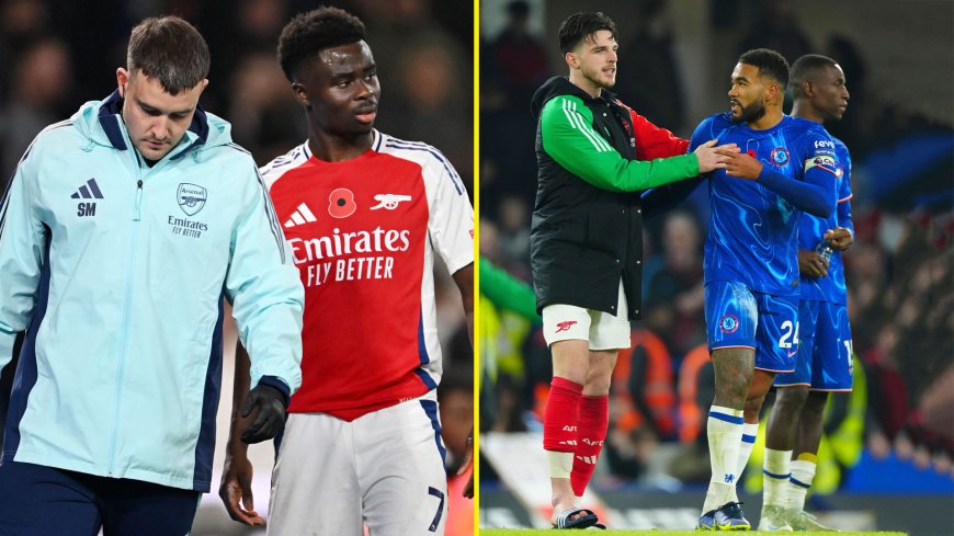 ‘Not good’ – Mikel Arteta casts major doubt on England availability for Bukayo Saka and Declan Rice as Arsenal pair hobble off