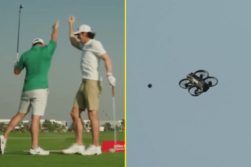 Rory McIlroy knocks drone out of the sky with incredible shot to leave Real Madrid icon stunned