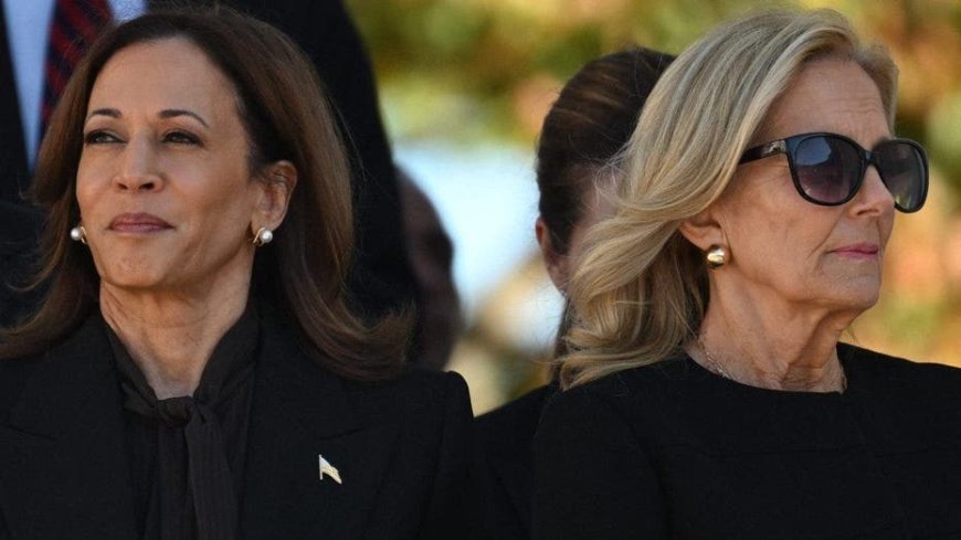 Jill Biden's apparent cold shoulder for Kamala Harris ignites social media