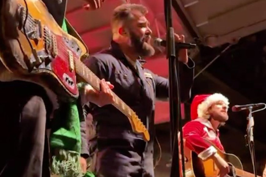 Jason Kelce Joins Mt. Joy on Stage for Performance of Their New Christmas Song: 'Let's Go Baby!'