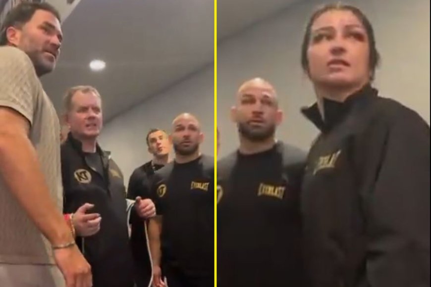 Katie Taylor’s team in heated confrontation over Eddie Hearn ban as press conference descends into chaos