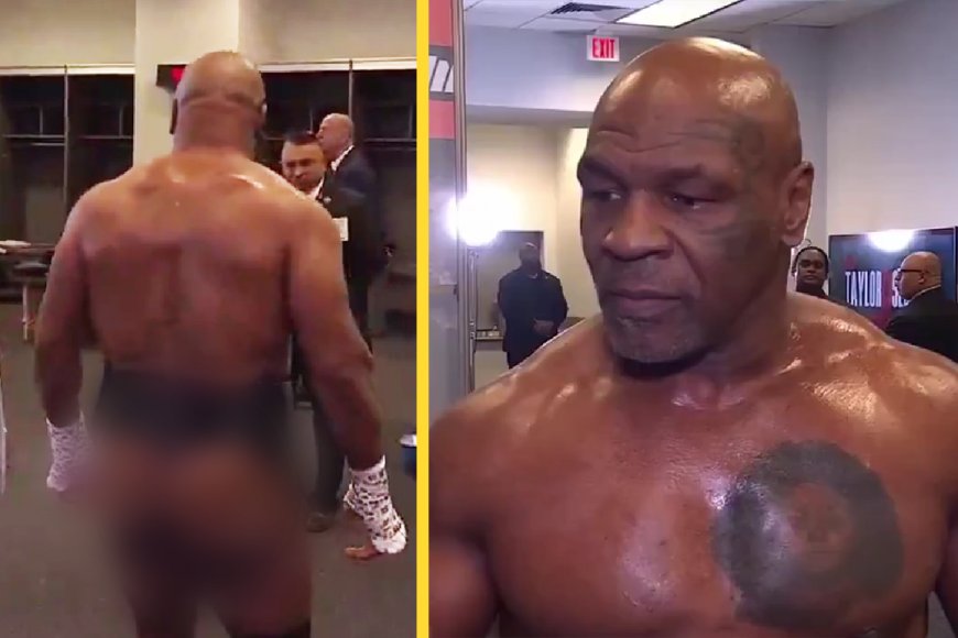 ‘Not what we expected’ – Mike Tyson’s bare backside shown on live broadcast as fans are shocked before Jake Paul fight