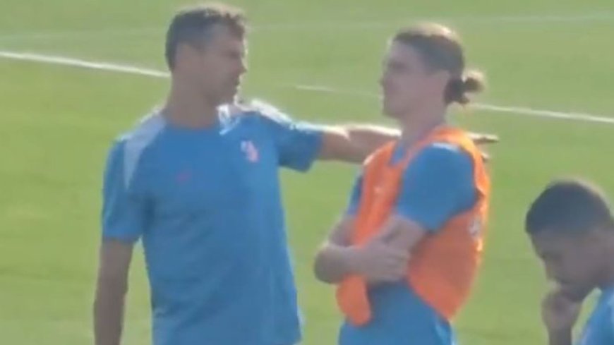 Chelsea fans say ‘Captain Azpilicueta still on duty’ as they spot what he did for Gallagher in first Atletico training