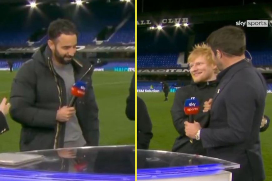 Awkward Ed Sheeran gatecrashing Ruben Amorim interview sees talkSPORT’s hosts clash