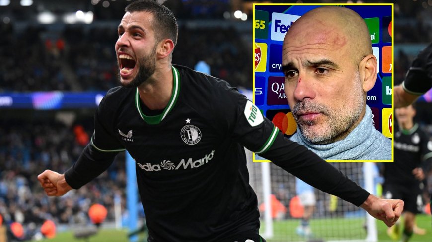 Man City create unwanted Champions League history as Pep Guardiola shows off scratched face following more misery