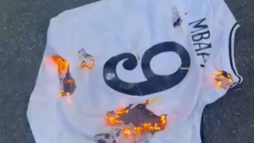 Real Madrid fan BURNS Kylian Mbappe shirt and fumes ‘my hopes and support for him is over’