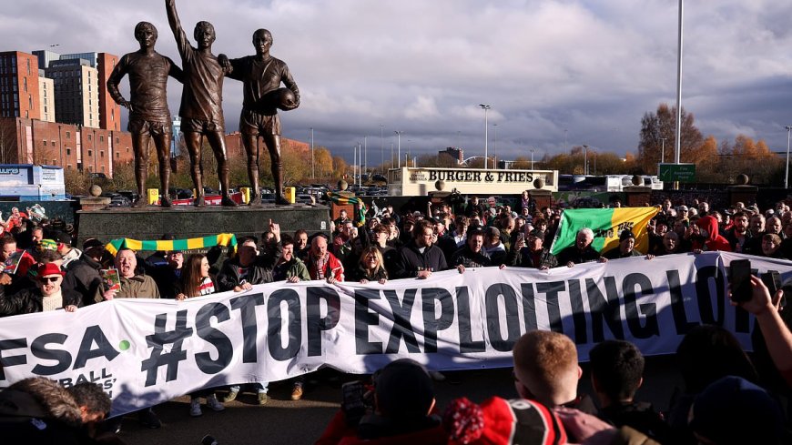 Man United fans stage protest against Sir Jim Ratcliffe after his decision to raise ticket prices midway through the season