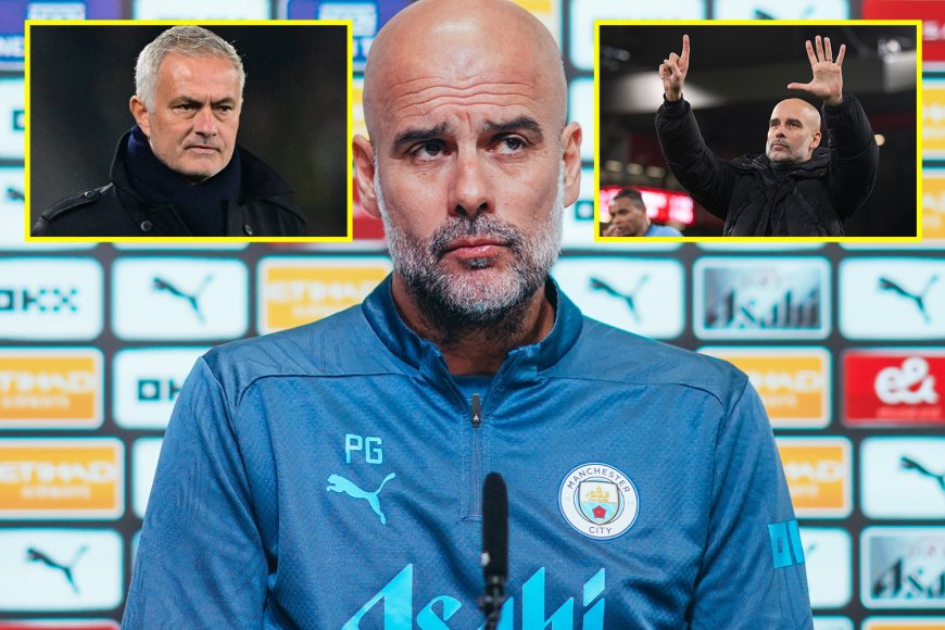 Pep Guardiola issues four-word response to Jose Mourinho dig and has tense stand-off with reporter