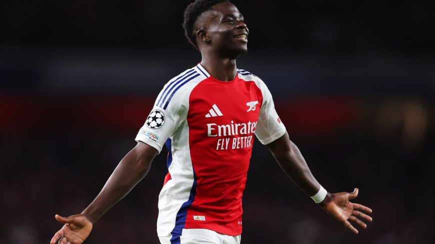 Bukayo Saka joins Mohamed Salah in exclusive club during Arsenal’s Champions League win