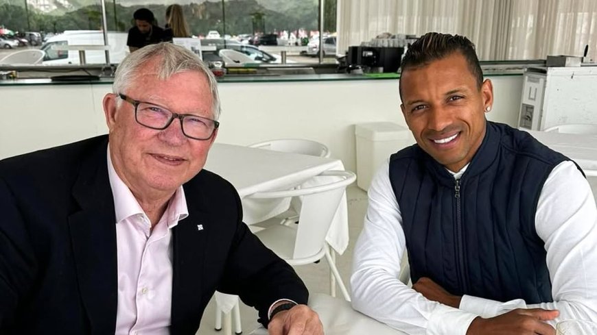 Former Man United star Nani reunites with old boss Sir Alex Ferguson as they enjoy breakfast together in Portugal