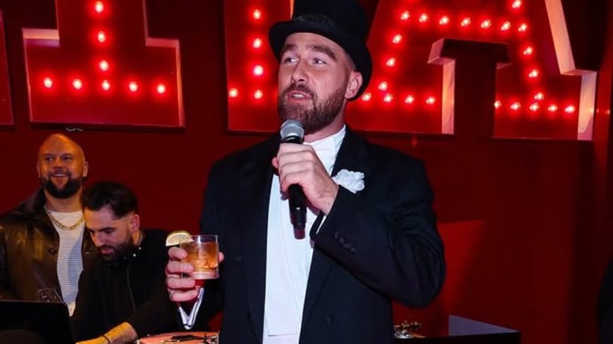 Travis Kelce seen giving speech at Taylor Swift's Eras Tour birthday party as new details emerge