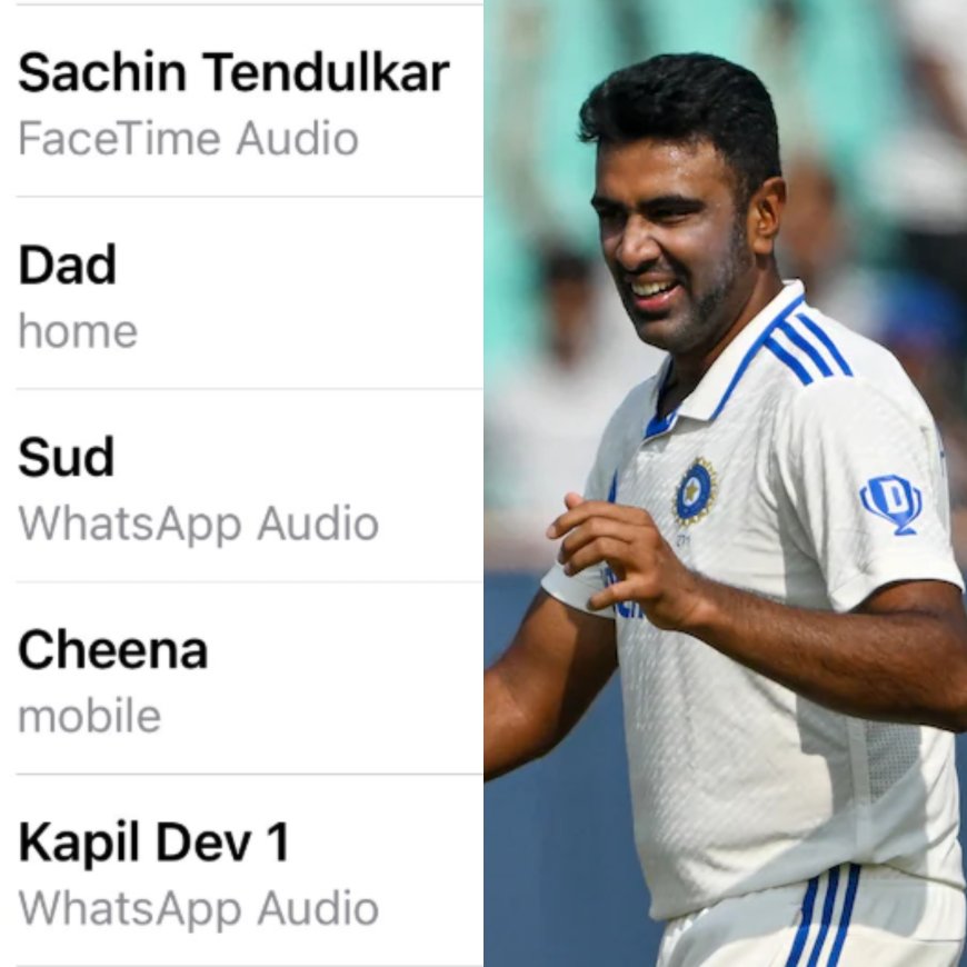 Ashwin Shows Off Post-Retirement Call Log, Features Sachin And Kapil