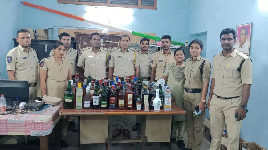 Goa liquor bottles seized in Vikarabad