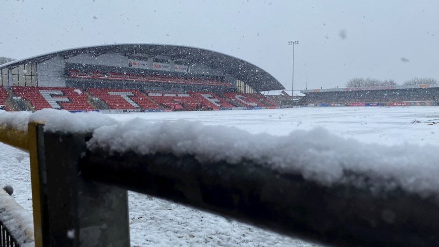 Two EFL matches are called OFF after heavy snow causes weather warnings across the country – with Liverpool and Man United facing nervy wait to see if their clash goes ahead