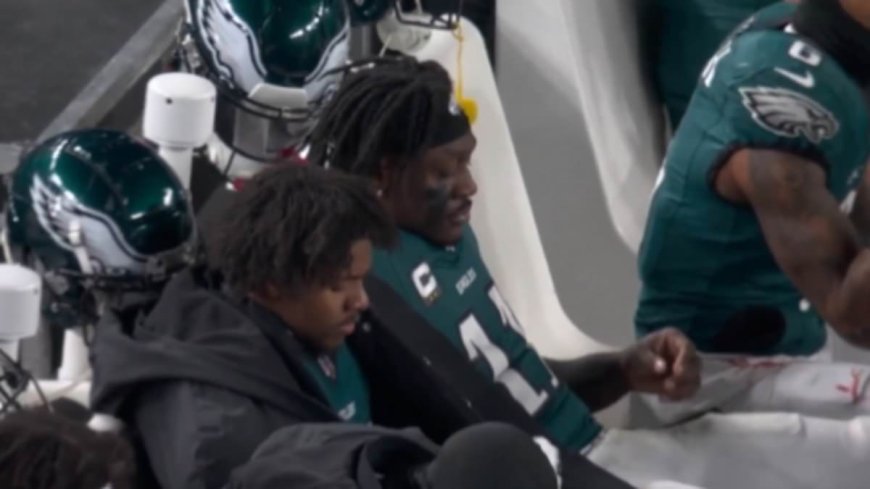 Eagles star AJ Brown leaves NFL fans baffled with bizarre sidelines move during NFL playoff game