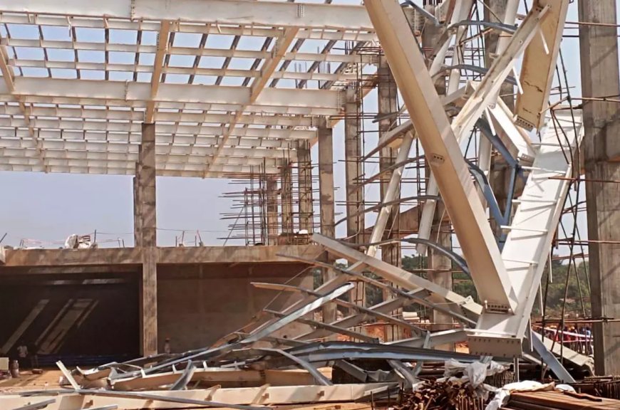 Roof Collapse at Rajahmundry Airport Construction Site Injures Two Labourers