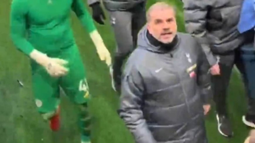 Under-fire Ange Postecoglou involved in ANOTHER confrontation with a Tottenham supporter after 2-1 defeat by Leicester piled on the pressure