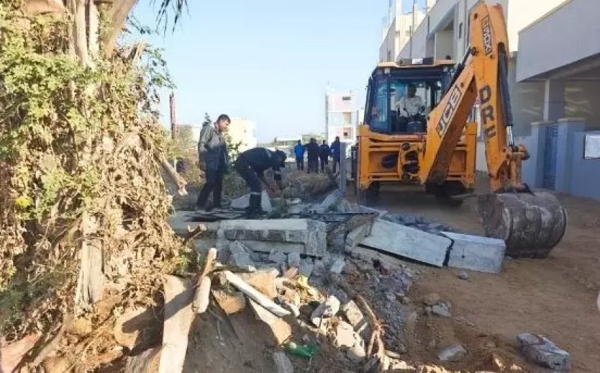 HYDRAA demolitions in Shamshabad