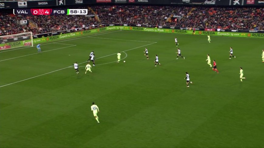 WATCH: Barcelona add fifth goal against Valencia courtesy of Lamine Yamal