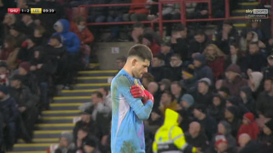 Eagle-eyed fans spot Illan Meslier’s cheeky celebration at Sheffield United supporters