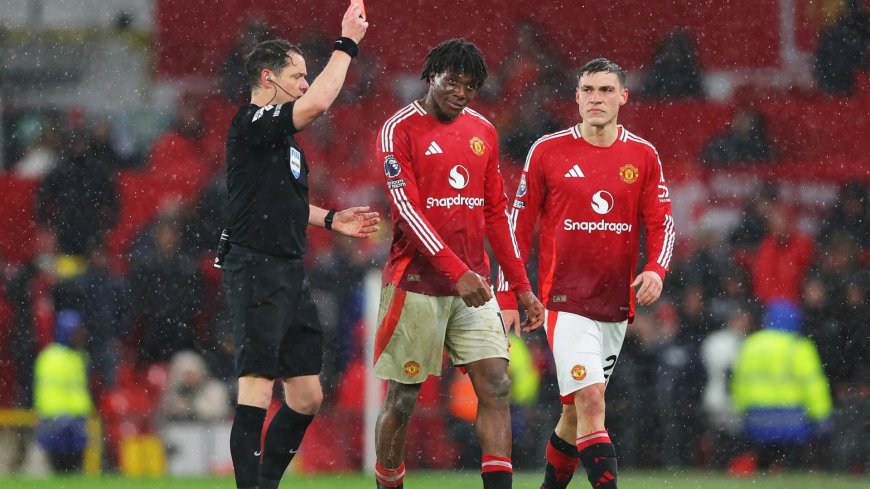 Premier League give statement as Man United star sent off after VAR review in first half from hell