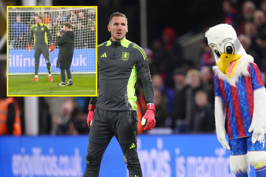 Aston Villa goalkeeper booed for ruining half-time kids penalty shootout after refusing to move