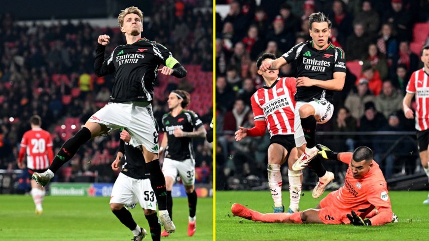 Arsenal break two stunning Champions League record as they thump PSV to all-but secure quarter-final spot