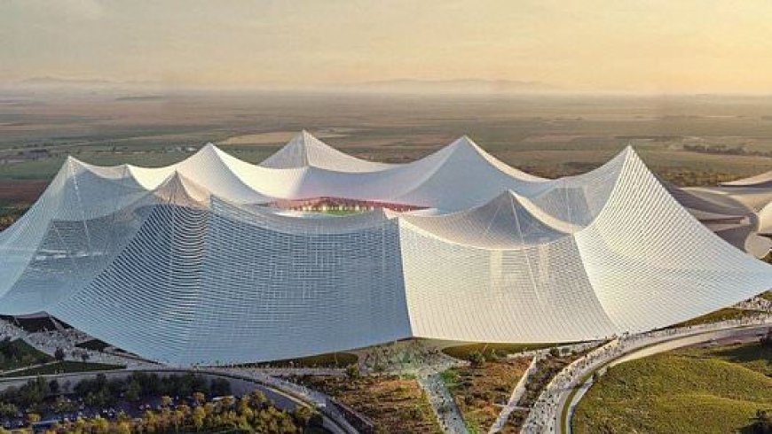 Is Man United's £2bn 'New Old Trafford' design a COPYCAT? Club's former PR man makes a VERY pointed remark about similarities to Morocco's 115,000-seater 'tent' World Cup stadium