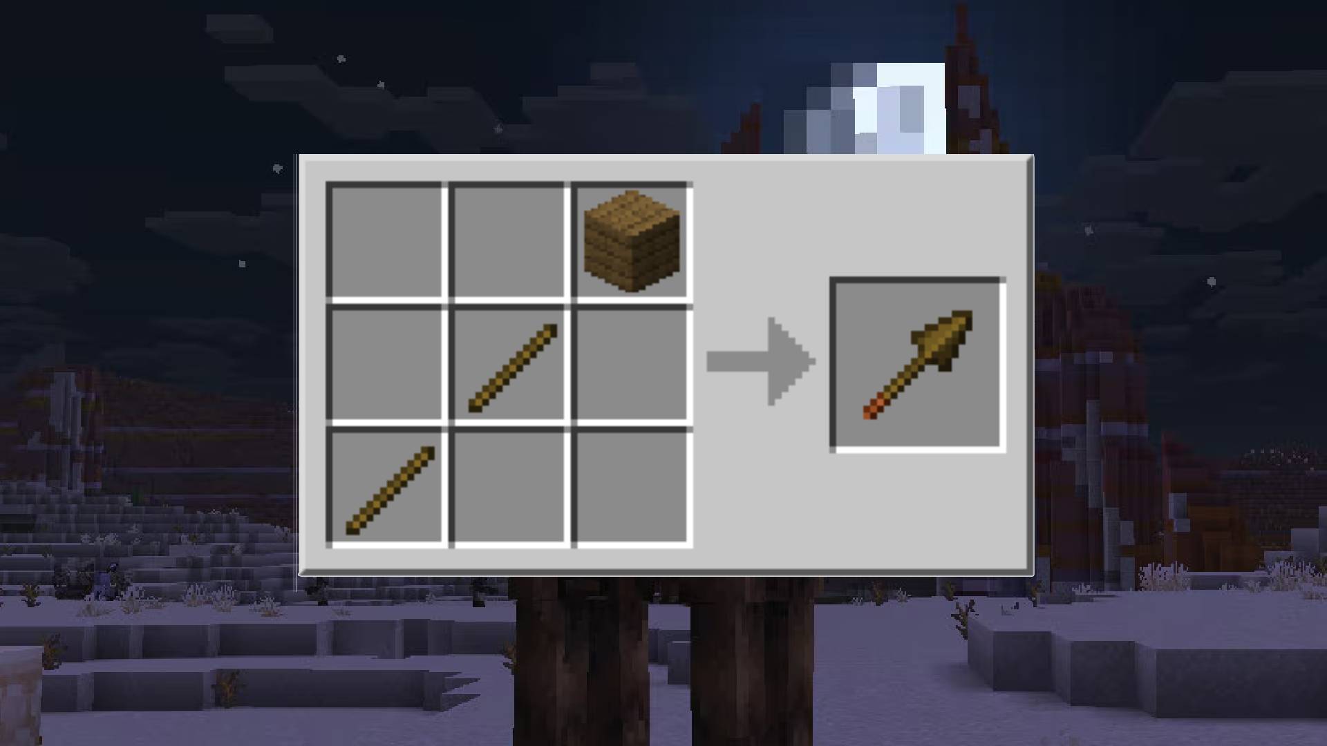 Spear Crafting Recipe in Minecraft