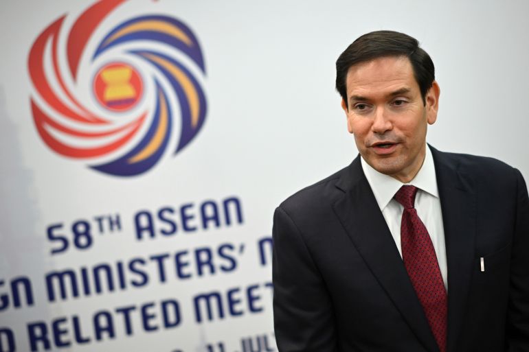 US Secretary of State Marco Rubio takes part in a media briefing during the 58th ASEAN Foreign Ministers' meeting and related meetings at the Convention Centre in Kuala Lumpur on July 10, 2025. (Mandel Ngan/Pool Photo via AP)
