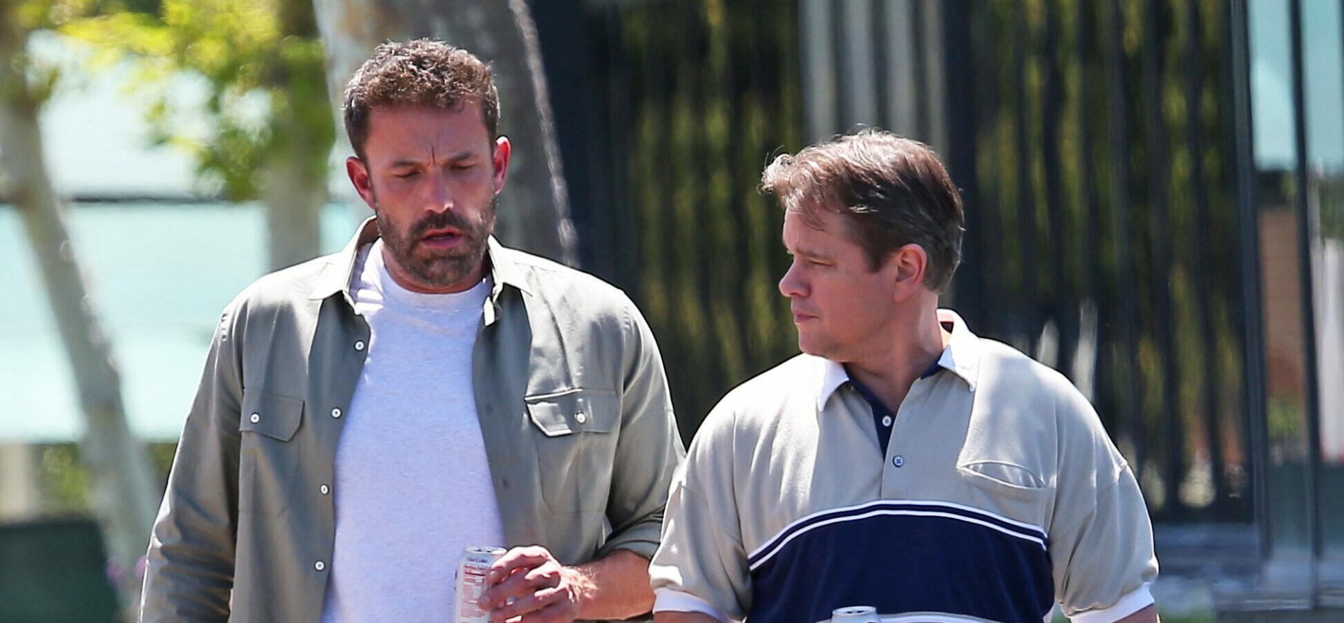 Air - Ben Affleck and Matt Damon are seen on the set of their new movie