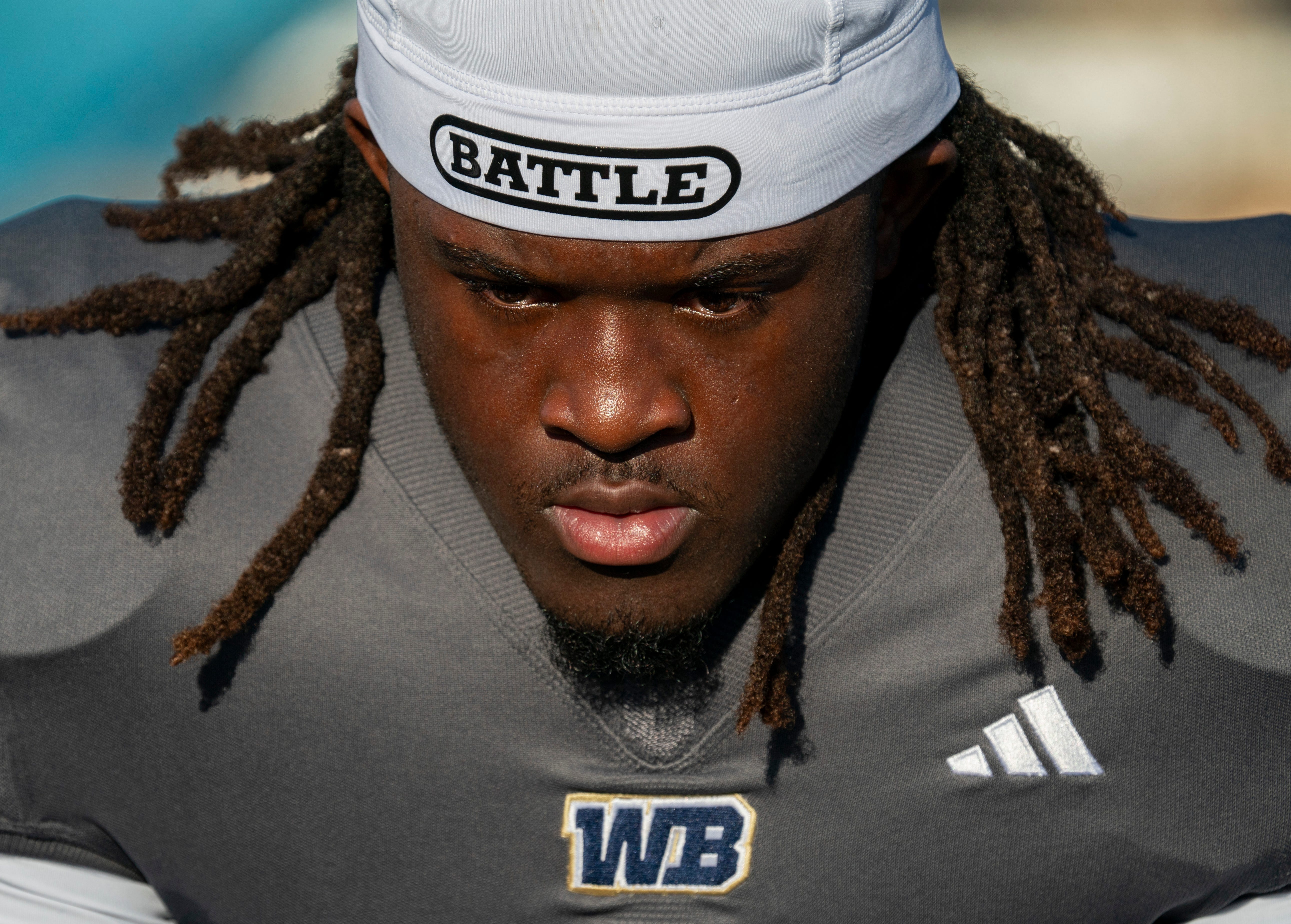 West Boca Raton running back Javian Mallory waits to play Chaminade-Madonna during the preseason kickoff classic in Boca Raton, Florida, on August 14, 2025.