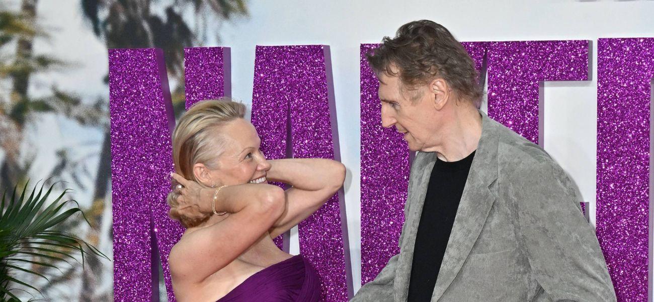 Pamela Anderson and Liam Neeson at UK Premiere of The Naked Gun,