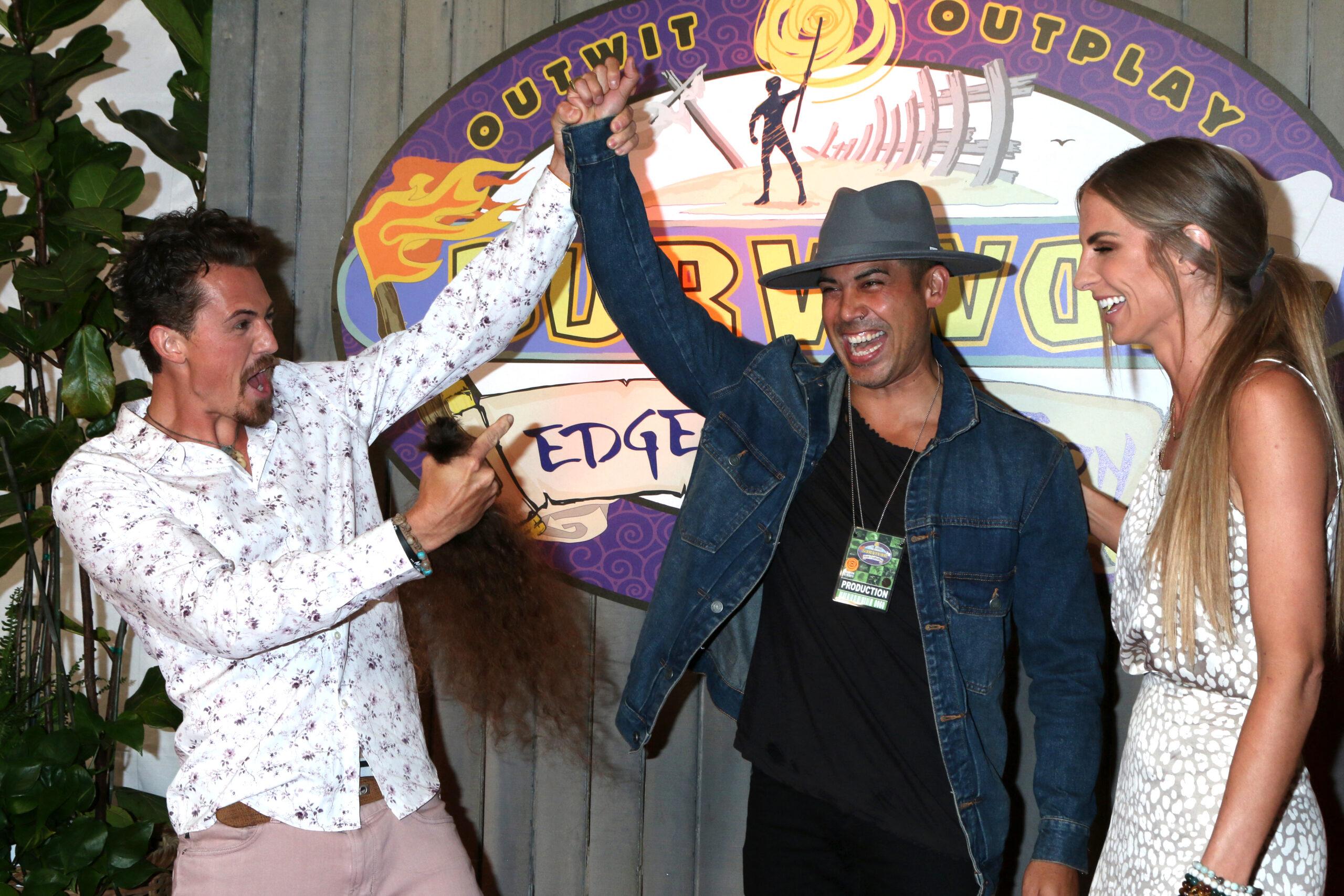 Joe Anglim, Geno Chapman and Sierra Dawn Thomas at a "Survivor" reunion