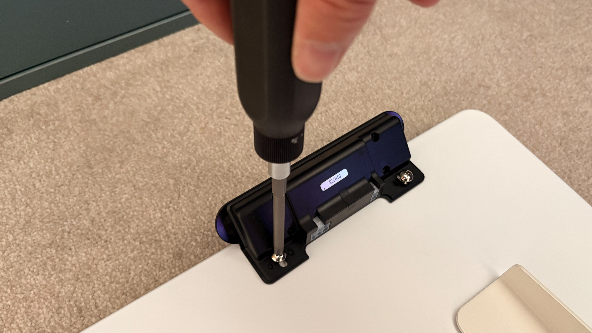 An Autonomous SmartDesk 5 being put together and installed in an office.