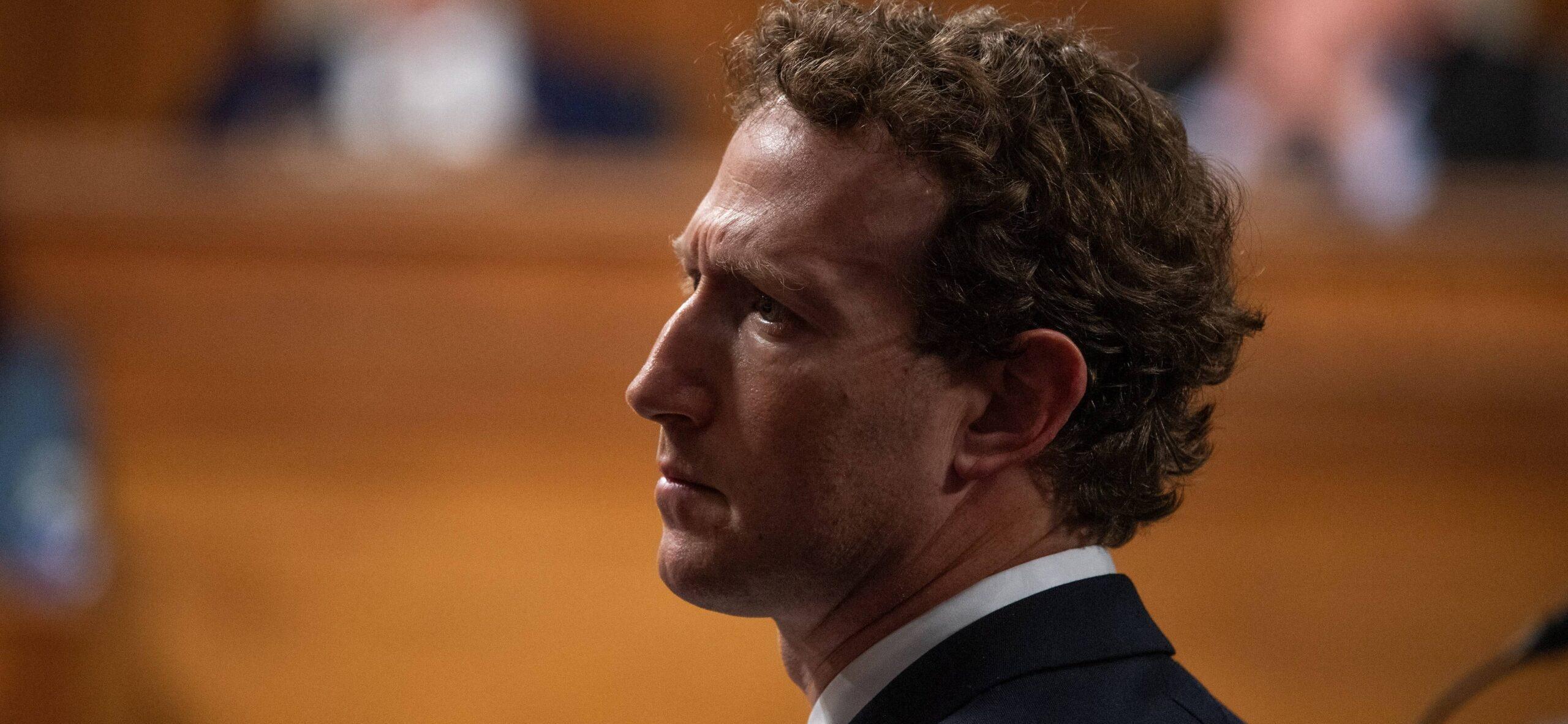 CEO of Facebook Mark Zuckerberg at a Senate Judiciary Hearing.