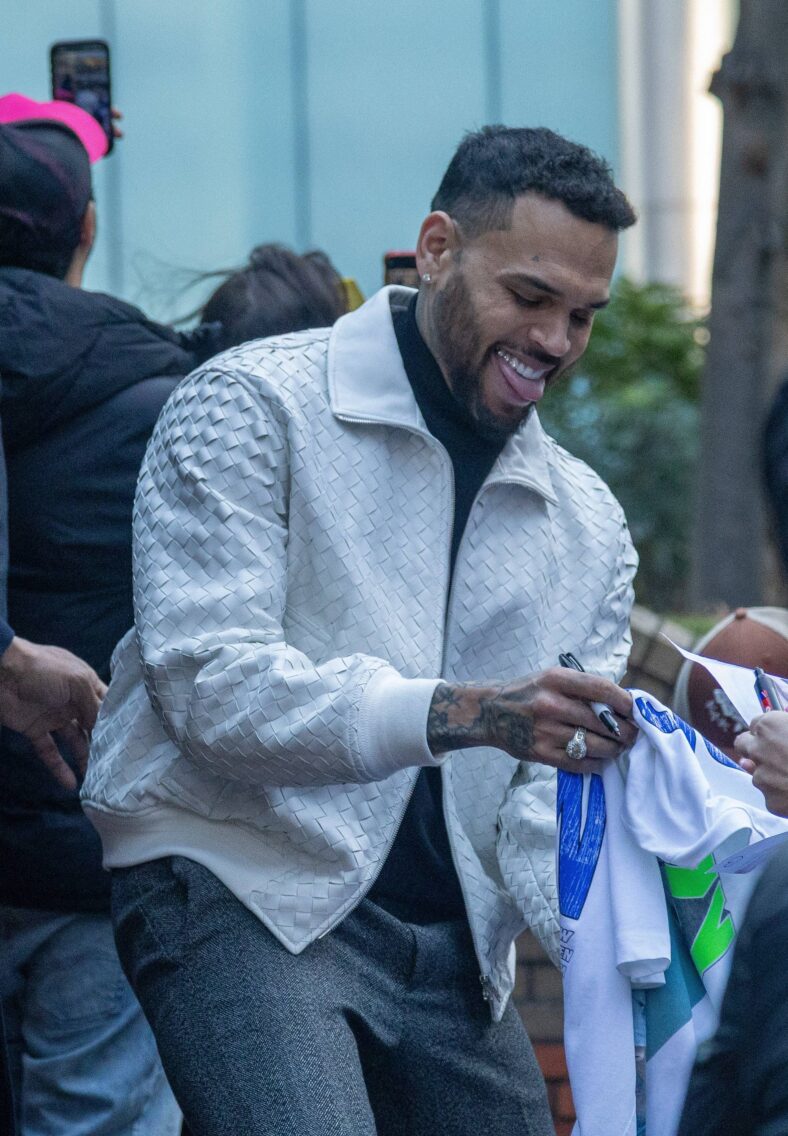 Chris Brown outside the courthouse. 