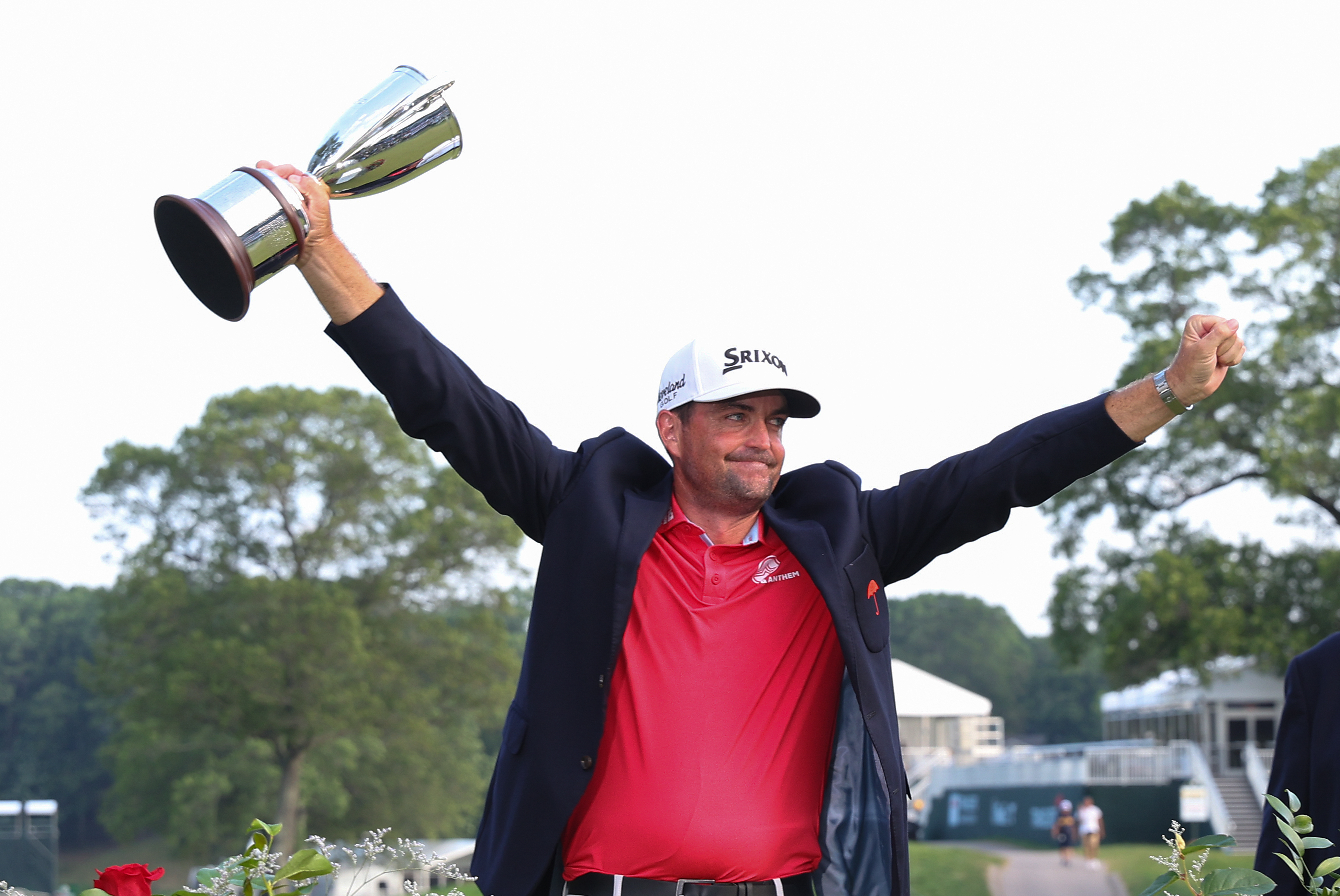 CROMWELL, CT - JUNE 22: Keegan Bradley of United States reacts after winning the 2025 Travelers Championship on June 22, 2025, at TPC River Highlands in Cromwell, CT. (Photo by M. Anthony Nesmith/Icon Sportswire via Getty Images)