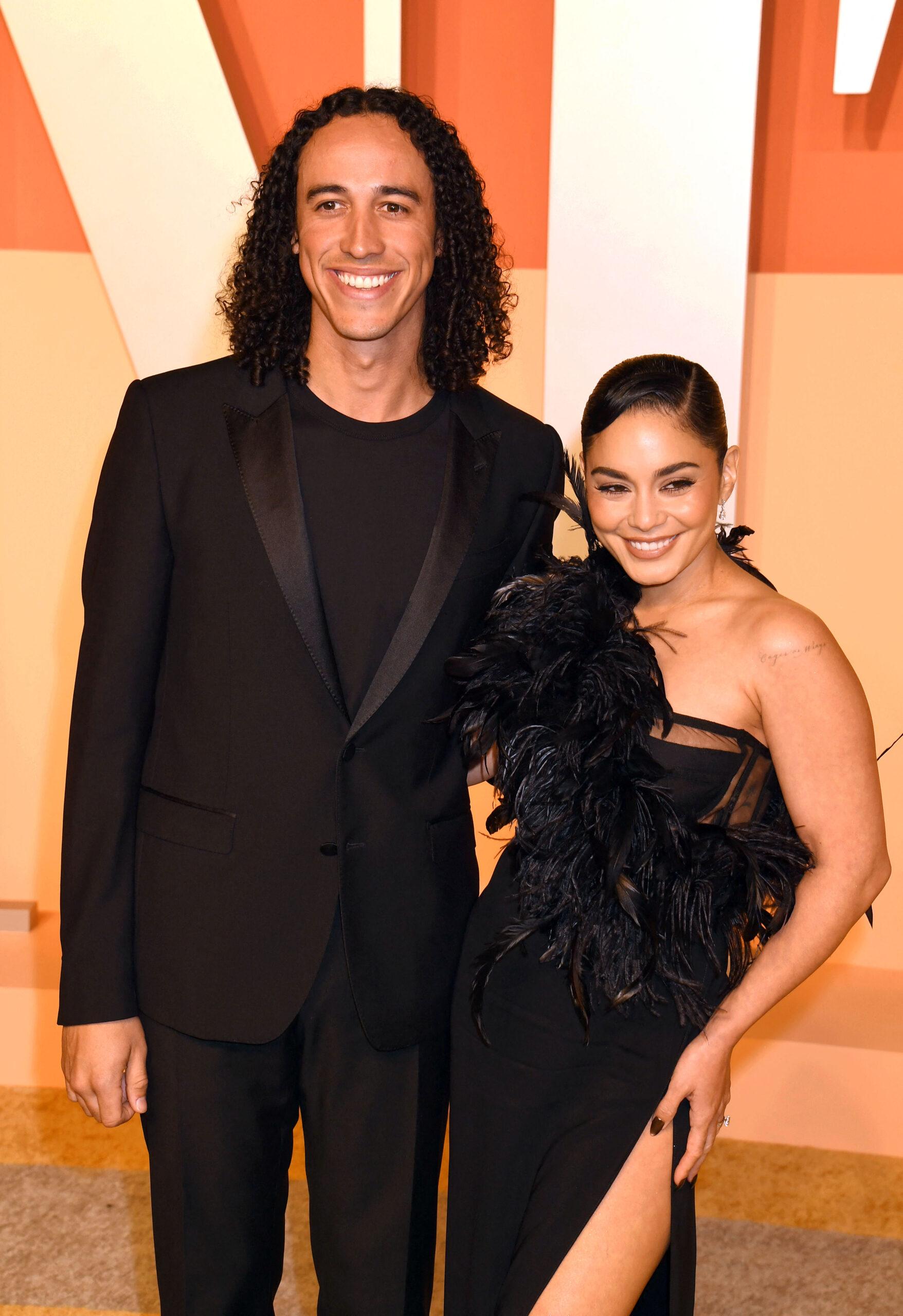 Vanessa Hudgens and Cole Tucker at 2025 Vanity Fair Oscar Party Hosted By Radhika Jones
