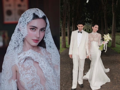 「泰國第一神顏」火辣婚紗照曝光　蕾絲白紗全透視