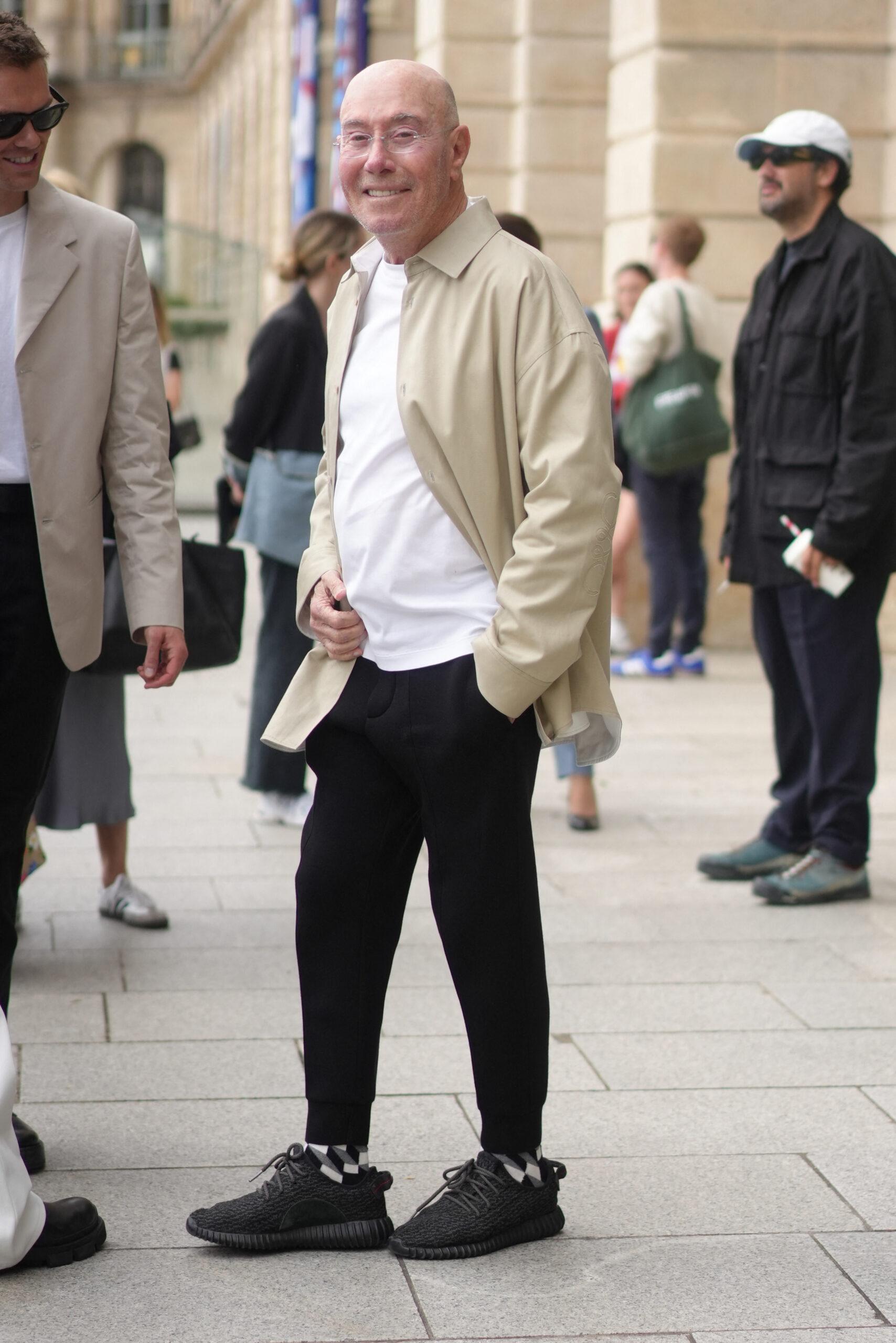 Billionaire David Geffen on way To Loewe Fashion Show In Paris