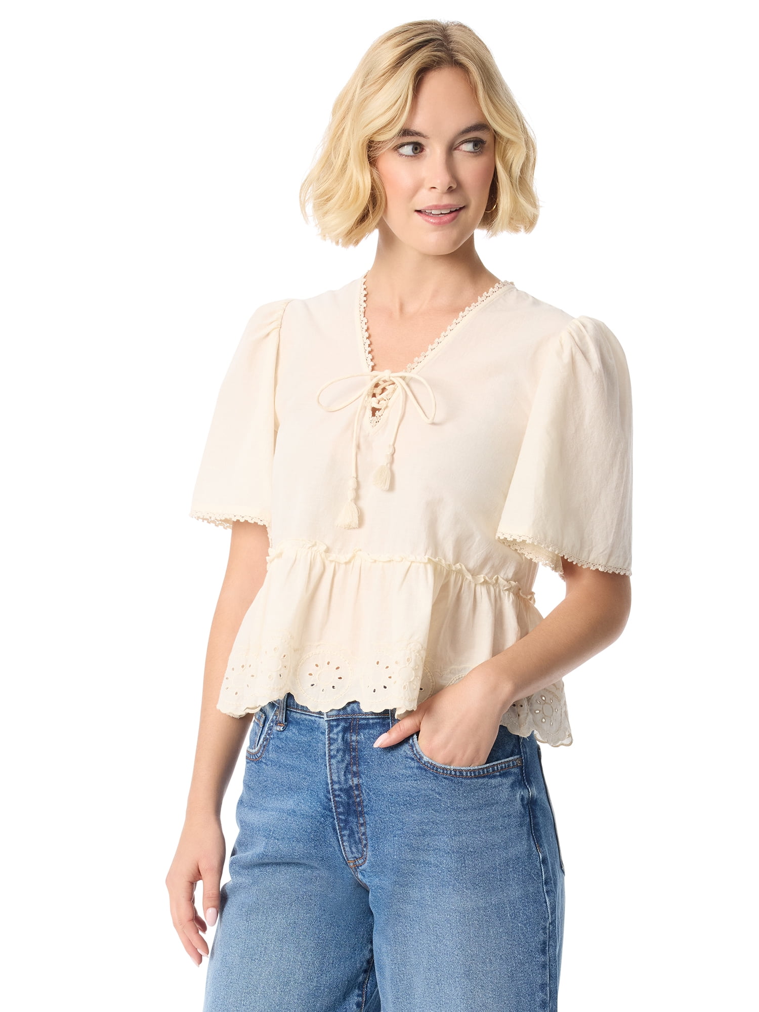 Jessica Simpson Women's Willow Embroidery Blouse, Sizes XS-XL