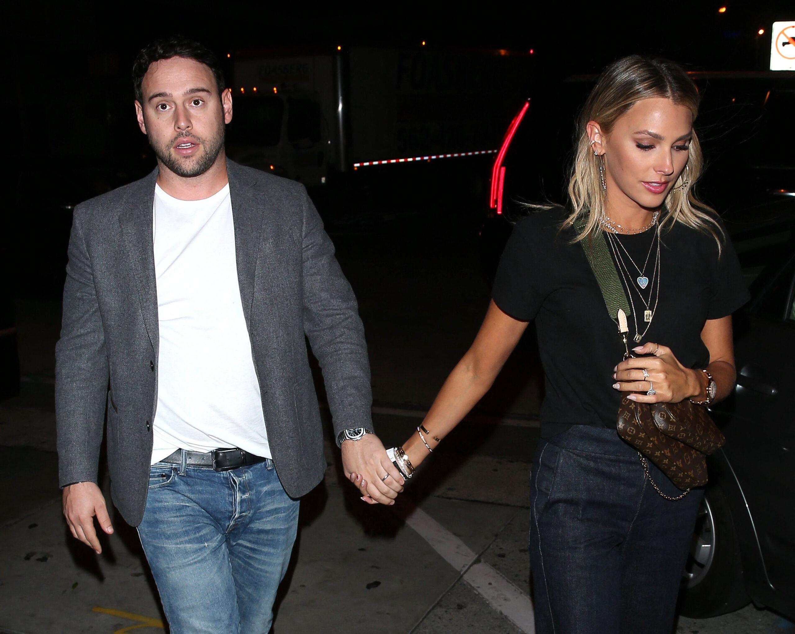 Scooter Braun and his wife Yael were seen arriving for dinner at 'Craig's' Restaurant in West Hollywood, CA