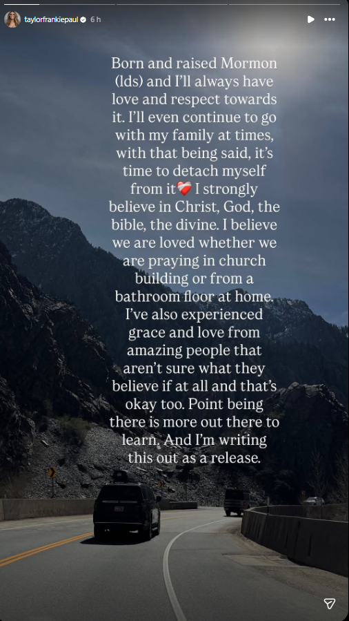 Taylor Frankie Paul Instagram Stories post