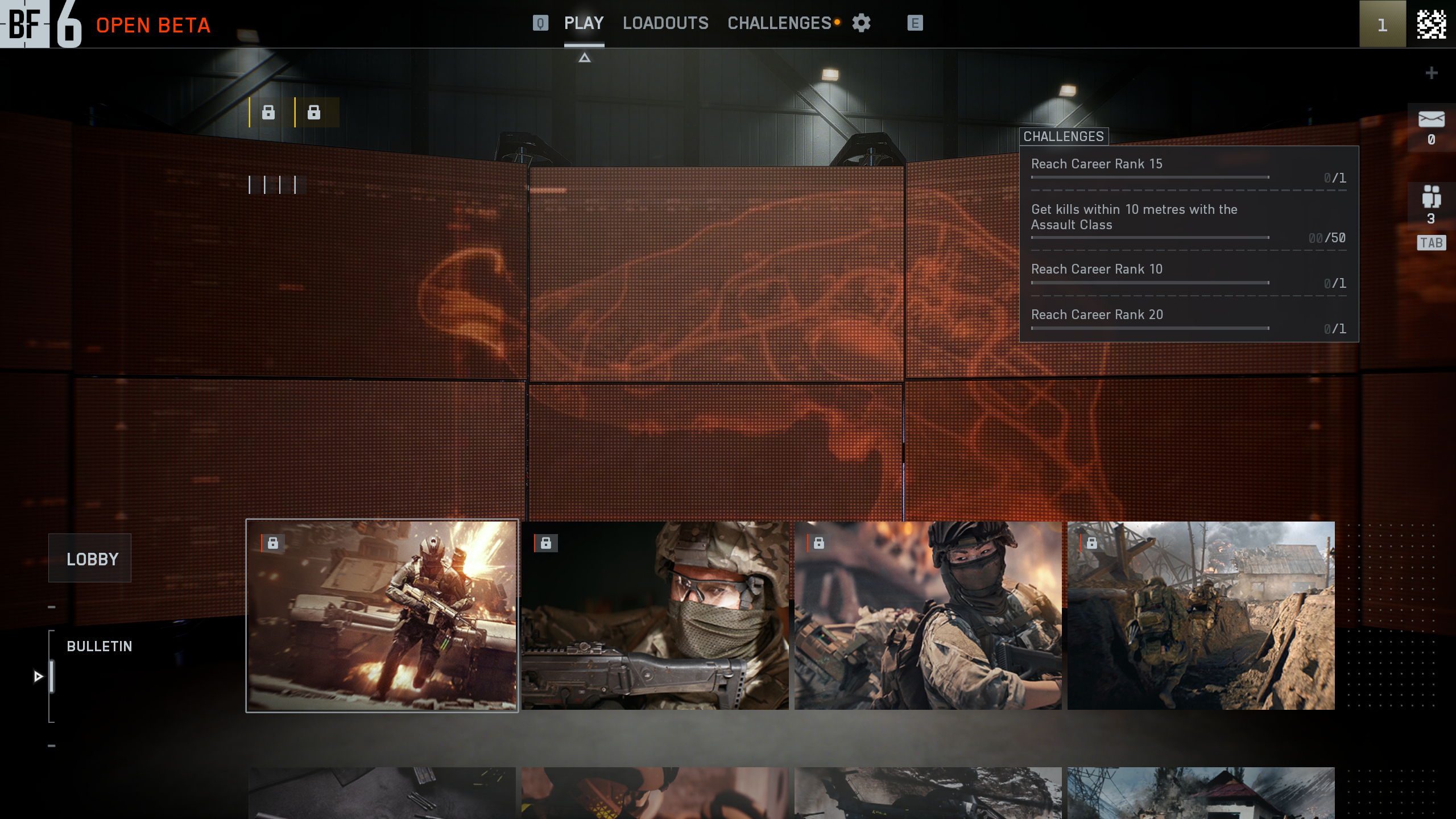 Battlefield 6 beta queues, errors, issues: The game's main menu during the beta, but text and other UI elements have failed to load.