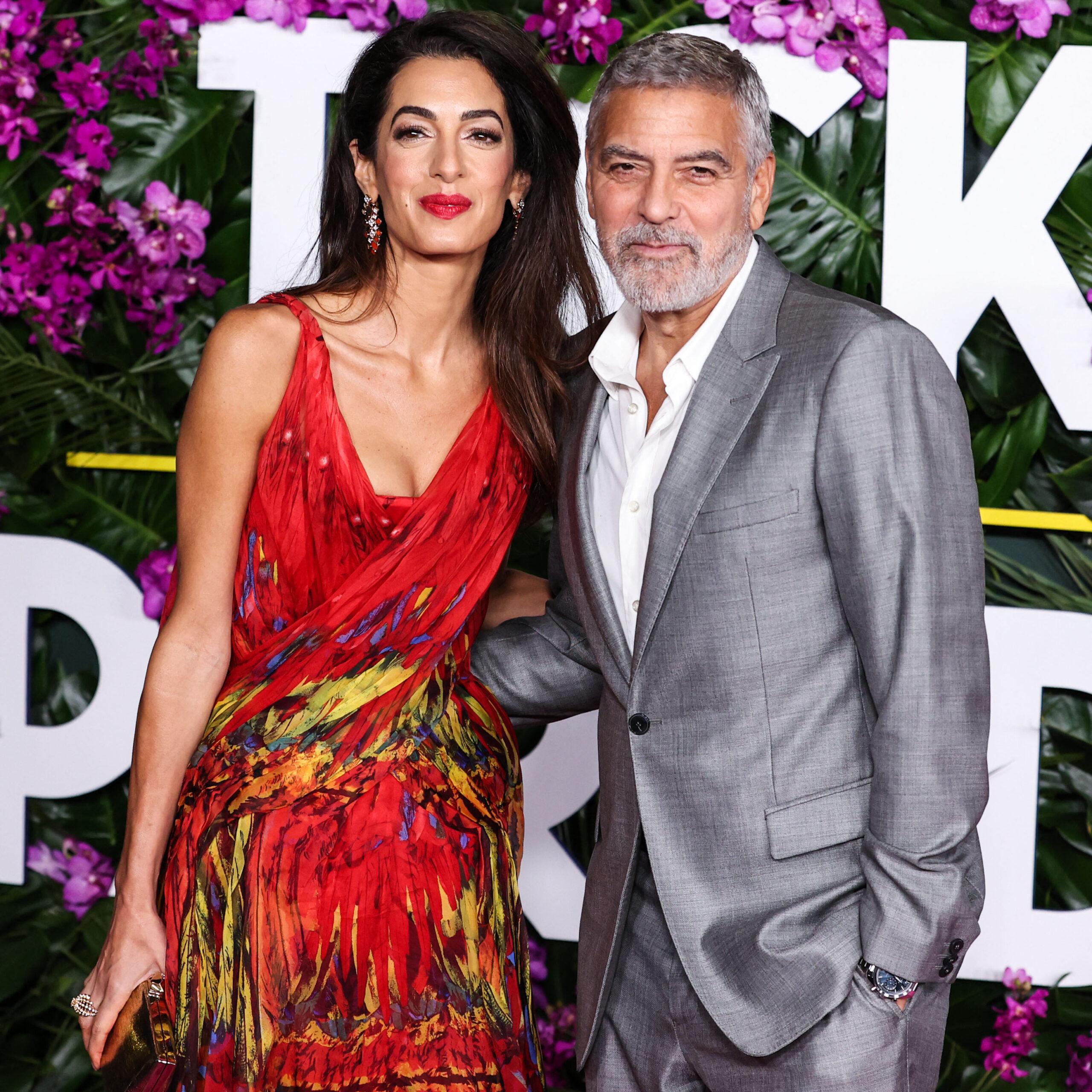 Amal and George Clooney at the Los Angeles Premiere Of Universal Pictures' 'Ticket To Paradise'