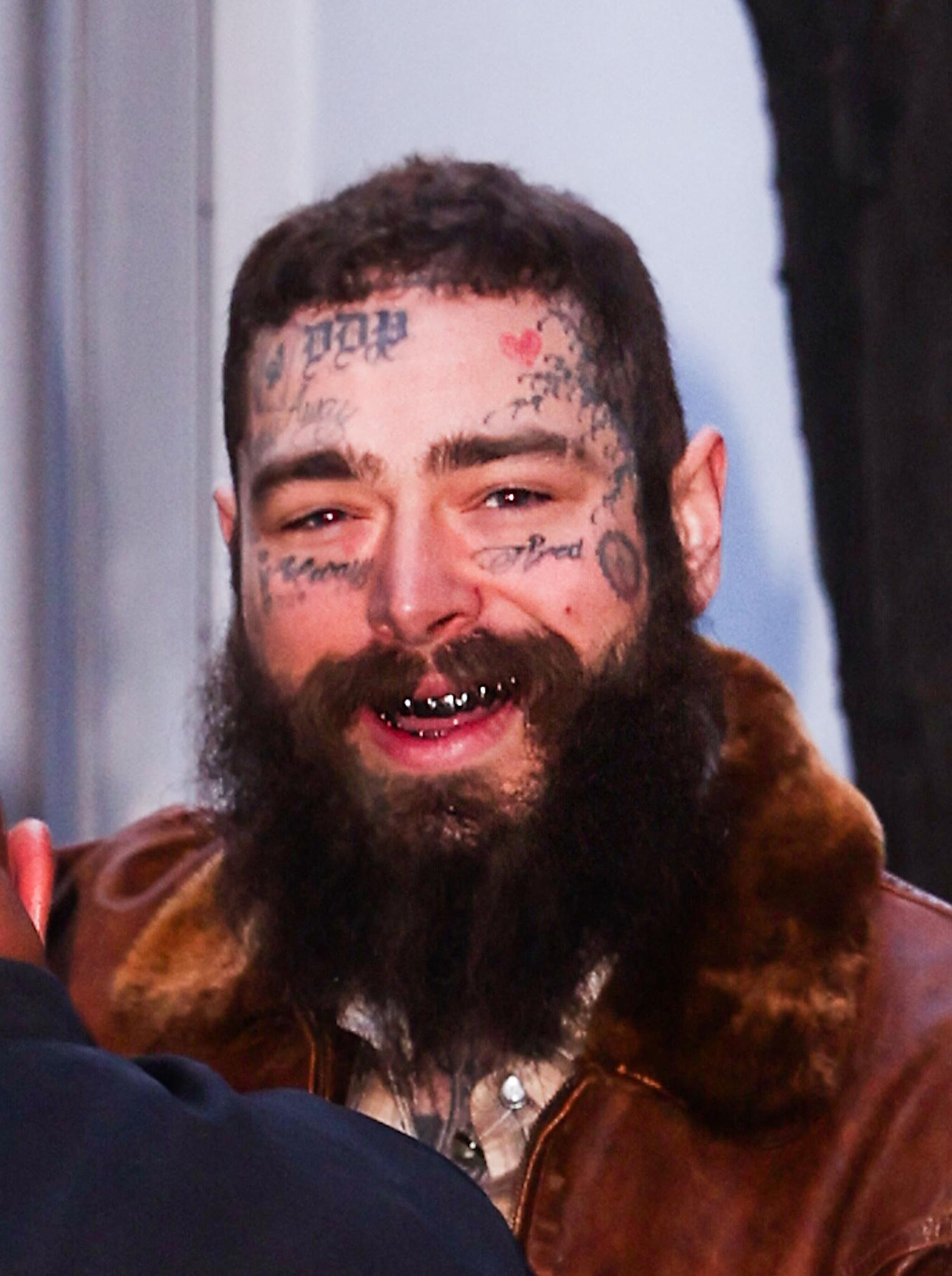 Post Malone is seen arriving to Radio City for the SNL 50 Homecoming Concert this afternoon in New York City