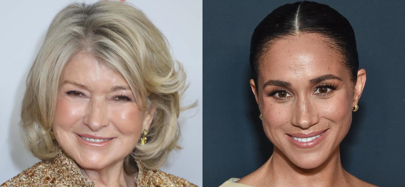 A photo collage of Martha Stewart and Meghan Markle